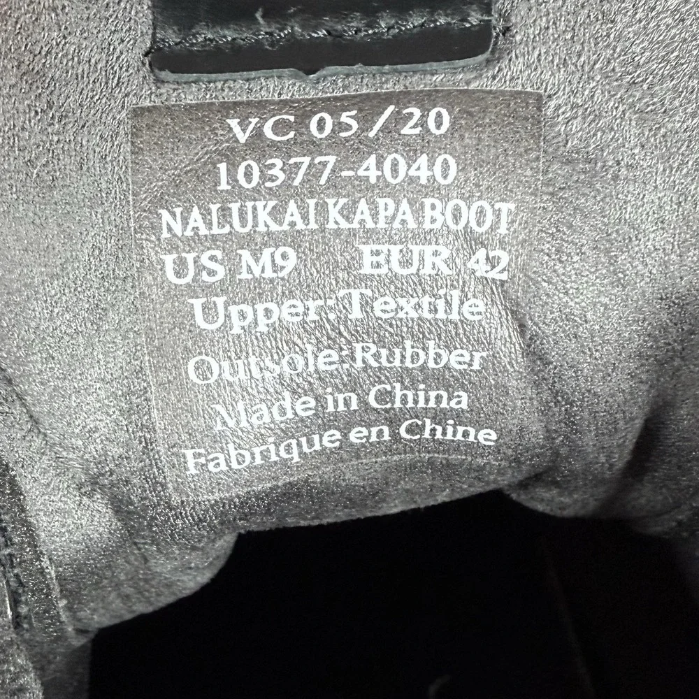 Olukai Nalukai‎ Kapa Boot Men's 9 Black Canvas Waxed Chukka Ankle Lace Up